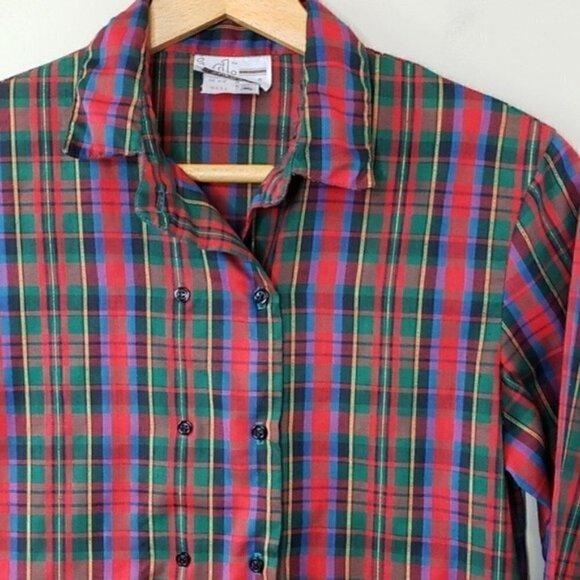 Vintage ID by Ship ‘n Shore | Red Green Plaid Shirt - Picture 5 of 5